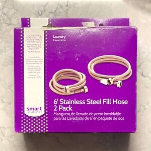 6’ Stainless Steel Fill Hose 2 Pack Laundry